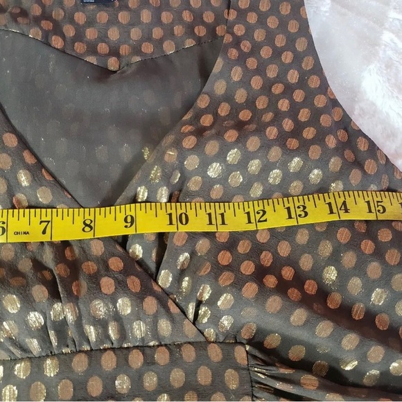 French Connection sleeveless black top with gold dots - Size 4 - Picture 7 of 9